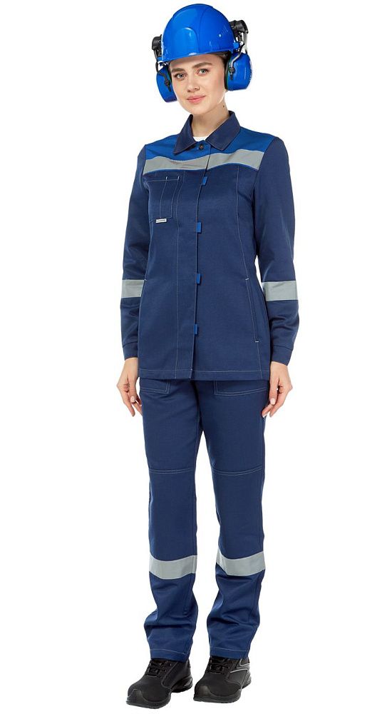 Костюм женский рабочий летний Тимбер синий-василек с ПК